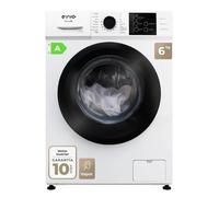 Evvo lavadora 6 kg carga frontal terra k6, 1000 rpm, clase energética a, 15 programas, función vapor steam wash, lavado rápido 15’, inicio diferido, blanco