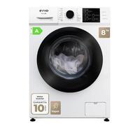 Evvo lavadora 8 kg carga frontal terra k8, 1200 rpm, clase energética a, 15 programas, función vapor steam wash, lavado rápido 15’, inicio diferido, blanco