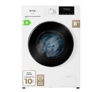 Evvo lavadora 8 kg carga frontal terra n8, 1400 rpm, clase energética a, 16 programas, lavado rápido 15', inicio diferido, blanco