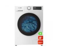 Evvo lavadora 8kg, vapor, bajo consumo, clase a, motor inverter,