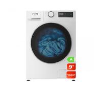 Evvo lavadora 9kg, vapor, bajo consumo, clase a, motor inverter,