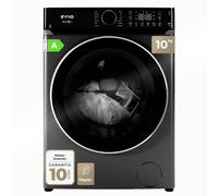 EVVO Lavadora de Carga Frontal 10 kg Nova Q, 1400 rpm, Motor Inverter, Steam Wash, Smart Load, 14 Programas,Blanco/Inoxidable Plata