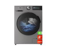 Evvo lavadora nova 8 8 kg, 1350 rpm, clase a, motor inverter, tambor eprotect, vapor steam wash, 14 programas, 15’ rápido, inox