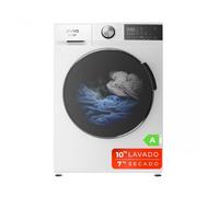 Evvo lavadora secadora 10 kg + 7 kg, vapor, motor inverter, lavad