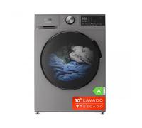 Evvo lavadora secadora 10 kg + 7 kg, vapor, motor inverter, lavad