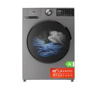 EVVO Lavadora secadora 10 kg + 7 kg, Vapor, Motor Inverter, Lavado y Secado en 1 Hora, Tambor ePROTECT, Smart LOAD, 1400 rpm, Clase energética A, Carga Frontal, Nova (10/7kg, Inox)