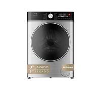Evvo lavadora secadora 8 kg + 5 kg carga frontal nature m8/5, 1400 rpm, , motor bldc , m-smart , inox