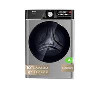 EVVO Lavadora-Secadora Nature M10/6X, 10 kg lavado + 6 kg secado, 1400 rpm, Motor BLDC Inverter, Steam Wash, M-Smart One-Touch, Lavado Rápido 15', Fin diferido 24 h, Inox