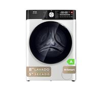 EVVO Lavadora-Secadora Nature M8/5, 8 kg lavado + 5 kg secado, 1400 rpm, Motor BLDC Inverter, Steam Wash, M-Smart One-Touch, Lavado Rápido 15', Fin diferido 24 h, Blanco