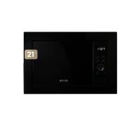EVVO Microondas integrable Mi30 Black, 21L de Capacidad, Grill 1000W, Puerta y Marcos Efecto Brillante, Multifunción Inoxidable