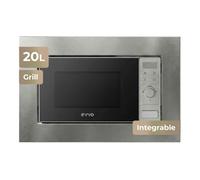 Evvo microondas integrable mi30 inox, 21l , grill 1000w, efecto brillante, multifunción, función descongelar, temporizador