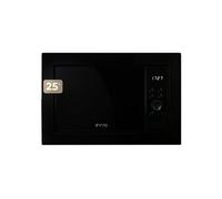 Evvo microondas integrable mi35 negro, 25l, grill 1000w, 8 funciones, multifunción, temporizador 60 min, display digital, negro