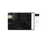 EVVO Microondas M20 , 20L de Capacidad, Grill 800W, Puerta Efecto Espejo, Multifunción, Función Descongelar, Temporizador Negro