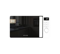 EVVO Microondas M20 White - Horno Microondas Libre Instalación con Función Grill, 800W, Capacidad 20l, Display Digital, Panel Control Táctil, Puerta Efecto Mirror, Bloqueo Infantil, Blanco