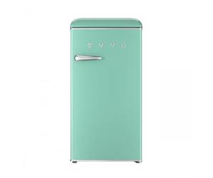 Evvo nevera pequeña retro, 84 litros de capacidad + 11 litros de congelador, diseño vintage, bajo consumo, silenciosa, control d
