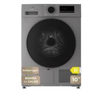 Evvo secadora 10 kg bomba de calor s10, clase energética d, airfresh, sensor de humedad, antiarrugas, inicio diferido, inox