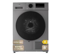 Evvo secadora 8 kg bomba de calor s8, clase energética e, airfresh, sensor de humedad, antiarrugas, inicio diferido, inox