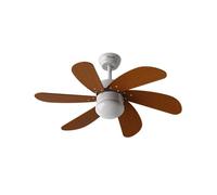 EVVO Ventilador de Techo con Luz, Silencioso, Ø92cm, 6 Aspas, Motor DC 56W, 3 Velocidades, Temporizador Función Invierno-Verano (Modelo: V315 Acabado Madera)