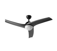 EVVO Ventilador de Techo con Luz y Mando V522 de 132 cm, Motor DC, Negro | 3 Aspas, 6 Velocidades, 26 W, Temporizador y Funcionamiento Silencioso
