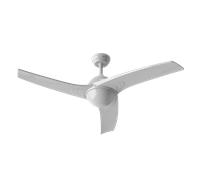 EVVO Ventilador de Techo con Luz LED y Mando, Silencioso, Ø132cm, 3 Aspas, Motor DC 26W, 6 Velocidades, Temporizador (Modelo: V522 Acabado Negro)