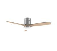 EVVO Ventilador de Techo Luz LED y WIFI, Silencioso, Ø132cm, 3 Aspas, Motor DC 40W, 6 Velocidades, Temporizador hasta 4h, Función Invierno-Verano, Protección IP44 (Modelo: V550 Acabado Gris Lacado)