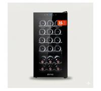 Evvo vinoteca para 15 botellas vt15, termoeléctrico, compresor, 5-18ºc regulable, muy silencioso 41 db, pantalla táctil, diplay led, luz interior