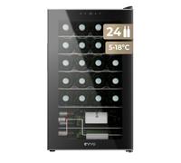 Evvo vinoteca vt24 - vinoteca 24 botellas, enfriador de vino silencioso, nevera pequeña para vinos, mini nevera tipo minibar