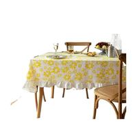 EVWGNPQRV Mantel con Volantes de Encaje, Diseño Floral Impreso algodón del Mantel Volante for tamaños múltiples de la Mesa té café(Color 1,140x260cm)