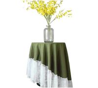 EVWGNPQRV Mantel con Volantes de Encaje, Mantel Lavable de Estilo francés con Borde Encaje for Interiores y Exteriores, Multicolor, 200cm/155cm(Green,155cm/61in)
