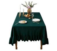 EVWGNPQRV Mantel con Volantes de Encaje, Tamaños múltiples Multicolores Lavables del Mantel Volante for la decoración acontecimiento(Green,178X132CM)