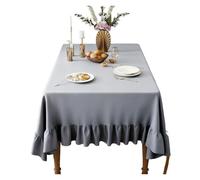 EVWGNPQRV Mantel con Volantes de Encaje, Tamaños múltiples Multicolores Lavables del Mantel Volante for la decoración acontecimiento(Grey,178X132CM)