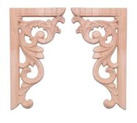 EVWGNPQRV Tallas Florales para Muebles, Esquina de Madera Tallada con Flores, Roble sin Pintar, 2 Piezas, Izquierda, Derecha, 130x70mm, Color 01