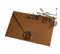 EVWGNPQRV Tarjetas de invitación de boda, Invitaciones de boda, juego 15 sobres cáñamo con letras, Vintage, multicolor, 16,5x11cm(Coffee)