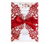 EVWGNPQRV Tarjetas de invitación de boda, Tarjetas de invitación boda personalizadas papel nacarado multicolor 25/50/100 piezas(Red,100pcs)