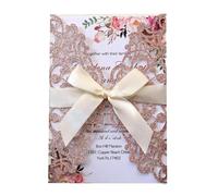 EVWGNPQRV Tarjetas de invitación de boda, Tarjetas de invitación boda personalizadas papel nacarado multicolor 25/50/100 piezas(Apple gold,25pcs)