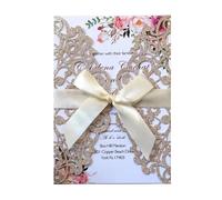 EVWGNPQRV Tarjetas de invitación de boda, Tarjetas de invitación boda personalizadas papel nacarado multicolor 25/50/100 piezas(Rose gold,25pcs)