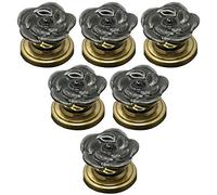 EVWGNPQRV Tiradores vintage para cajones, 6 pomos de cerámica aleación zinc for gabinete, en forma rosa, con un solo agujero, multicolor, varios tamaños(Black,(Style A))