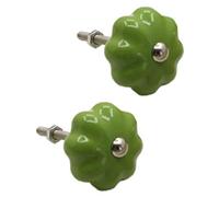 EVWGNPQRV Tiradores vintage para cajones, Perilla de cerámica for gabinete 2 piezas con tornillos, opciones placa posterior multicolor(Green,(Without backplate))