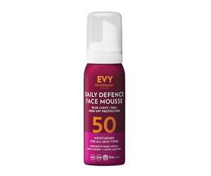 EVY Mousse de Uso Diario (75ml) con Protección UV SPF 50 - última tecnología antienvejecimiento, hidratante, sin perfume, vegana. Programa de Concientización sobre la Cáncer de Piel