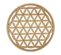 EVYRE | Cuadro Mandala Flor de la Vida en Madera | 40cm | Geometría Sagrada | Madera Sostenible, 5mm Grosor | Cuadros Decorativos para Hogar | Cuadros de Mandalas | Regalos Esotéricos Y Espirituales