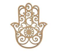 EVYRE | Cuadro Mano de Fátima en Madera para Pared | 40cm | Geometría Sagrada, Amuletos para Atraer Suerte | Decoración Pared Madera Sostenible | Cuadro Decorativo Espiritual | Regalos Esotericos