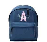 Evyre Mochila Escolar Personalizada con Nombre Infantil y Juvenil de Alta Resistencia, 1 Compartimento con Cremallera y Bolsillo Frontal para Colegio, Instituto o Excursiones, 30x40x18cm Inicial
