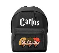 Evyre Mochila Escolar Personalizada con Nombre Infantil y Juvenil de Alta Resistencia, 1 Compartimento con Cremallera y Bolsillo Frontal para Colegio, Instituto o Excursiones, 30x40x18cm Harry