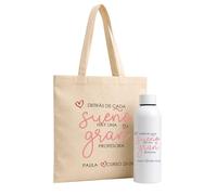 Evyre Pack de Regalo para Profesores y Maestras Tote Bag y Neceser de Algodón Orgánico Personalizado con Nombre Regalos Originales Fin de Curso Primaria e Infantil (Sueños)