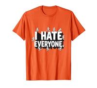 EW Gente Odio A Todos Humor Sarcástico Introvertido Camiseta, Hombre, Naranja, L