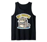 EW People Funny Cat Lover Antisocial Introvertido Anti Social Camiseta sin Mangas