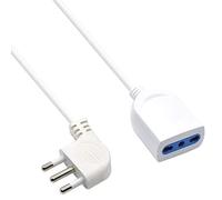 Ew3810 - Alargador eléctrico blanco de 3 m, enchufe italiano 16 A, 90 °, ahorro de espacio, enchufe italiano 10/16 A, cable H05Vv-F 3 x 1 mm2, enchufe con protección para niños