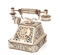 EWA Eco-Wood-Art - 3D-Holzpuzzle für Jugendliche und Erwachsene, 14+ - Retro-Telefon - DIY-Bausatz, Selbstmontage, kein Kleber erforderlich - 232 Stück