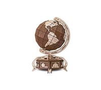 EWA Eco-Wood-Art Naturaleza mecánico 3D de Madera-Rompecabezas para Adultos y Adolescentes-Montaje sin pegamento-393 Piezas, Color marrón, 19.9 x 12.6 x 12.6 (Globe Brown)