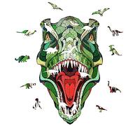 EWA Eco-Wood-Art - T-Rex M Caja de Madera - Puzzle de Madera - Puzzle para Adultos y Adolescentes - Montaje sin Cola - 129 Piezas